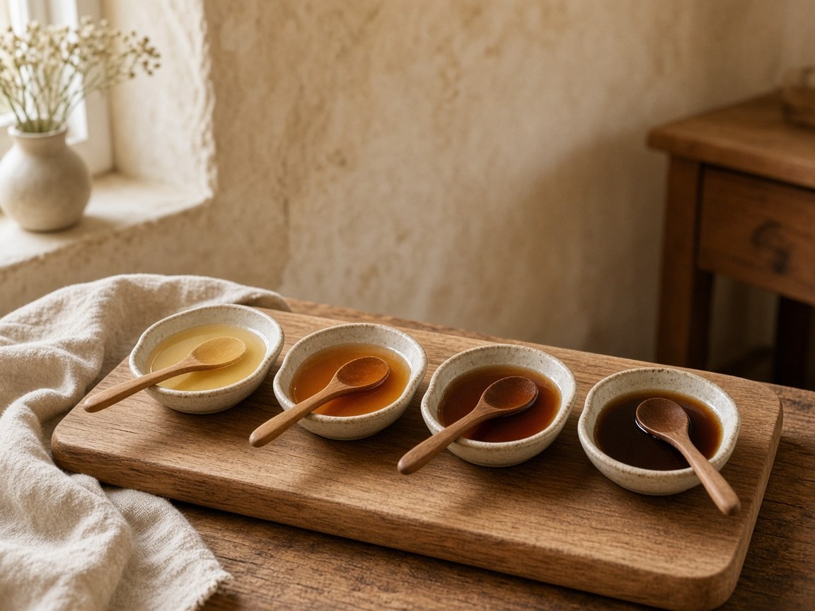 Beeswax food wraps folded on a linen cloth